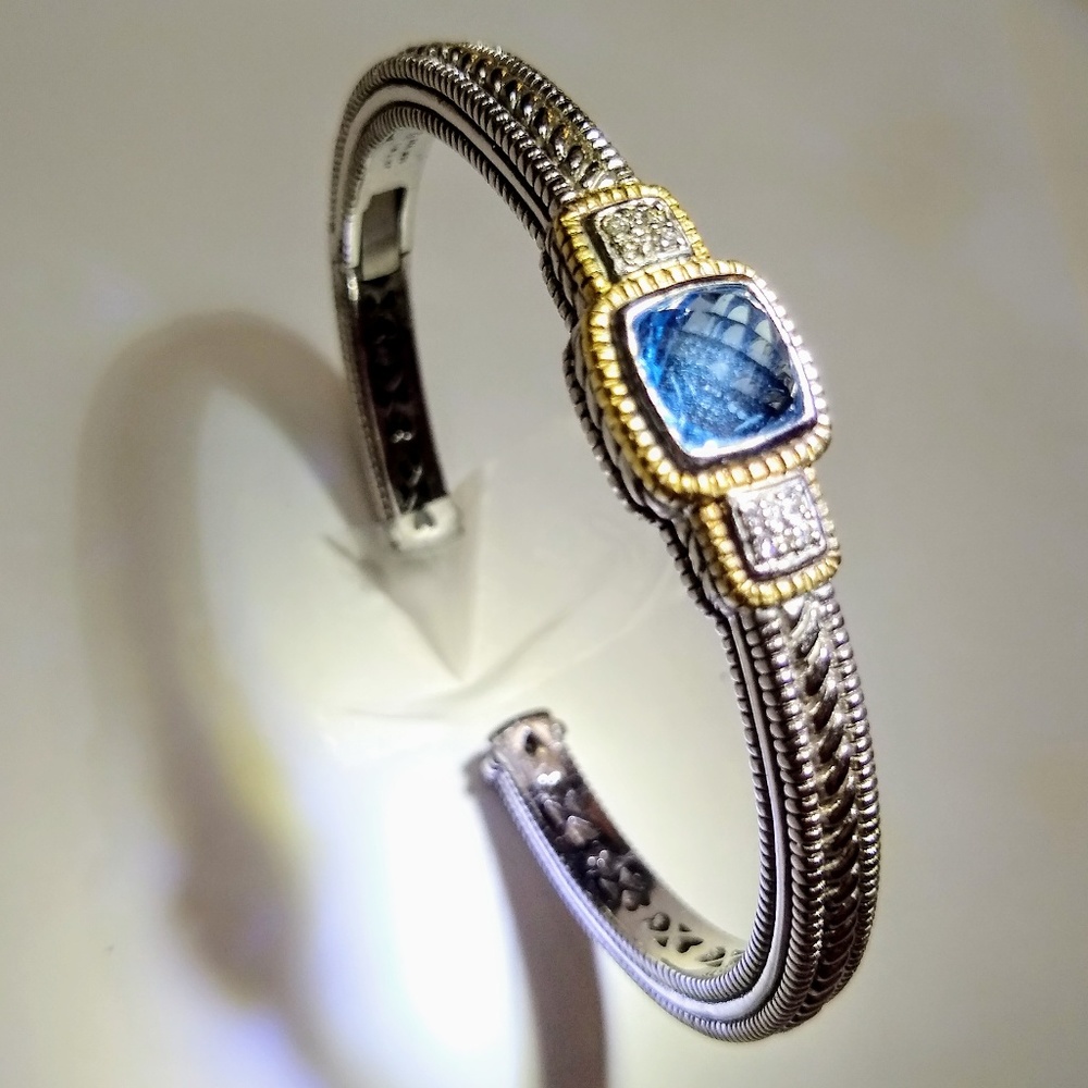 Judith Ripka Sterling Silver, Blue Topaz Bracelet